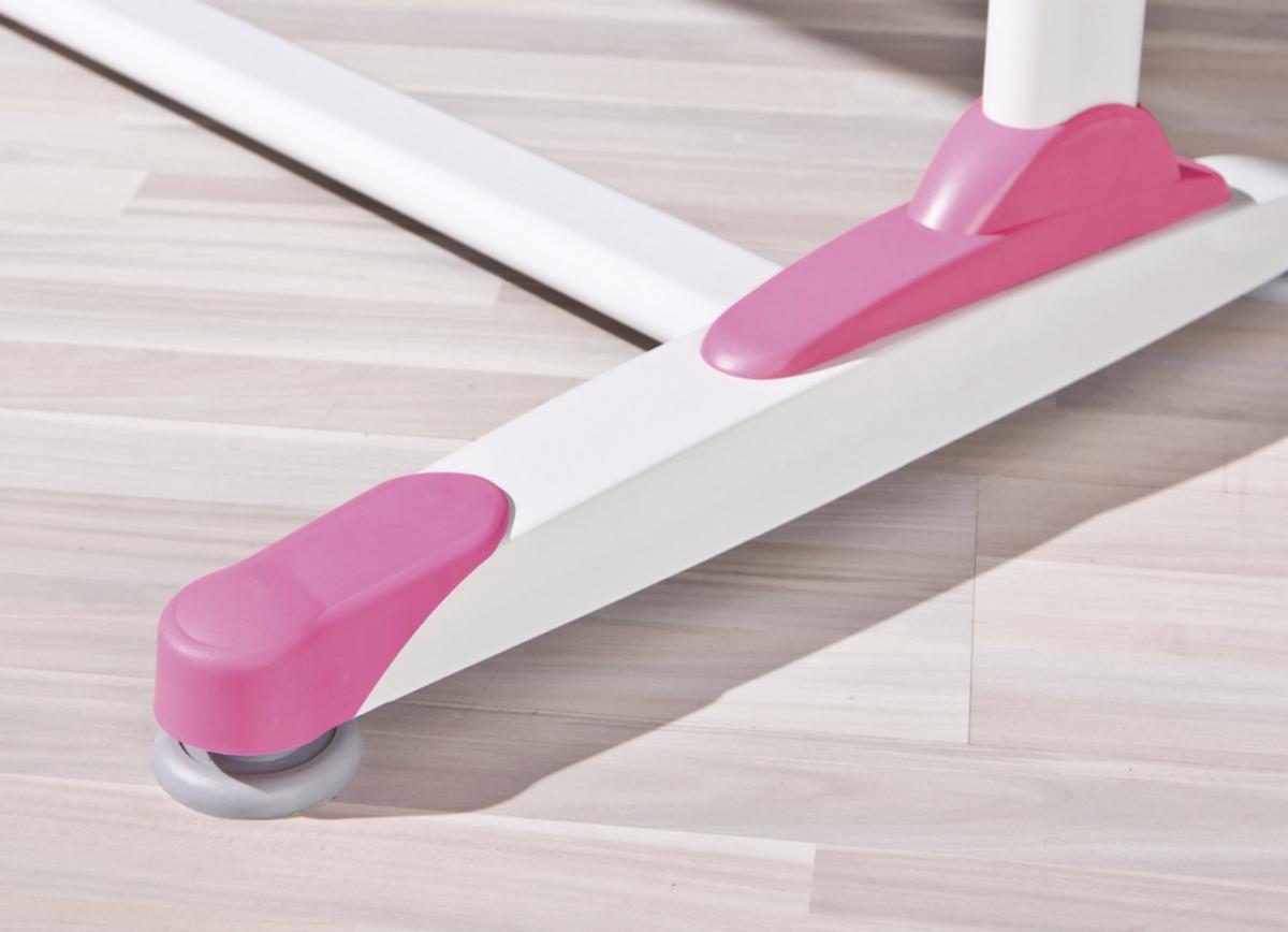 Jugendschreibtisch ca. 100x66 cm Weiß/Pink/Grün - Pink/Weiß, KONVENTIONELL, Holzwerkstoff/Metall (100/66/69-84cm) - MID.YOU
