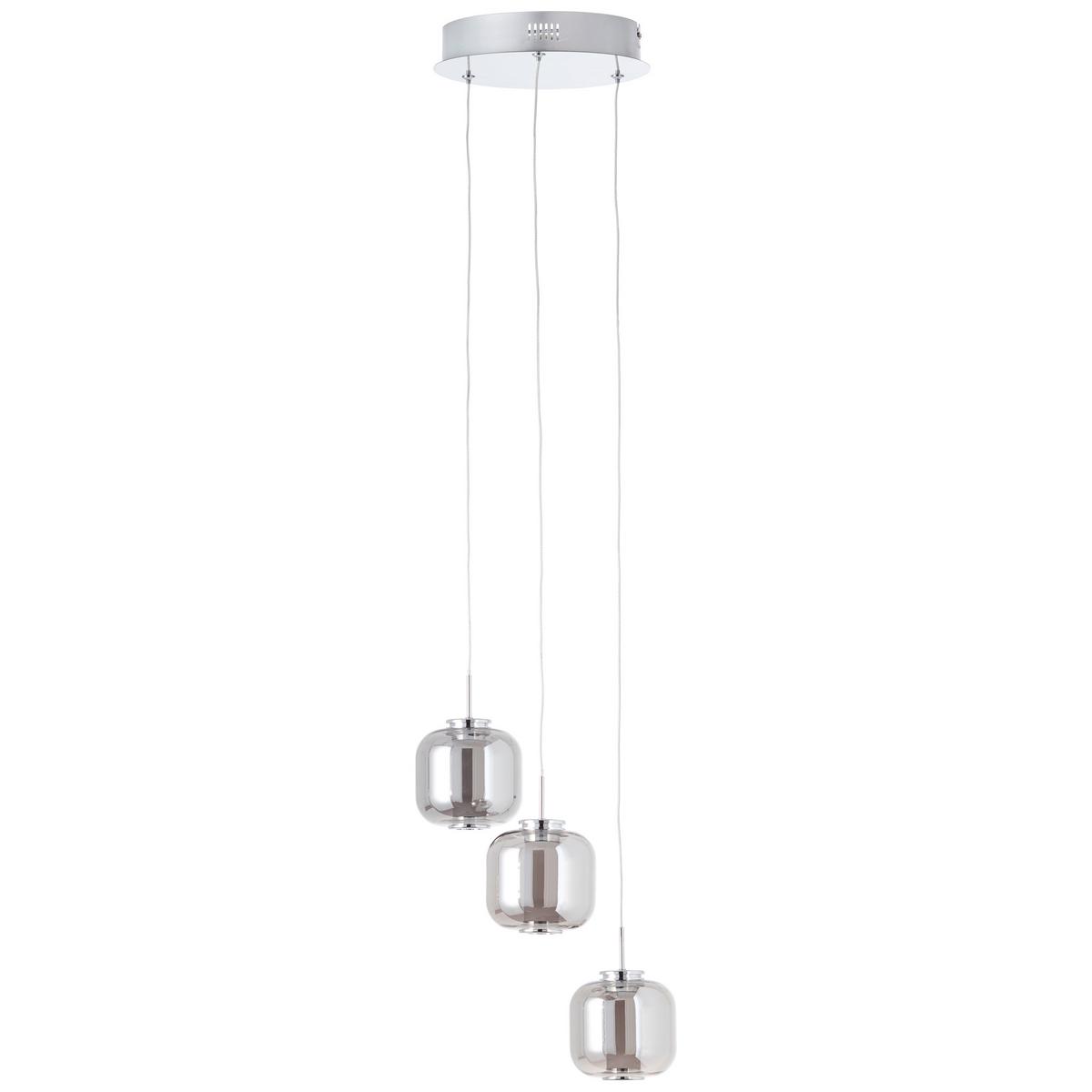 LED-Hängeleuchte Rafa Chromfarben/Grau max. 18 Watt - Chromfarben/Grau, Design, Glas/Kunststoff (22/125cm) - Brilliant