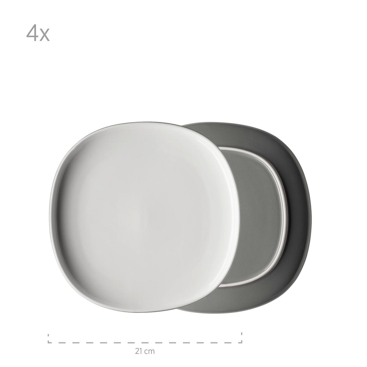 SET DE VAISSELLE ISORA - Grau, Basics, Keramik - Mäser