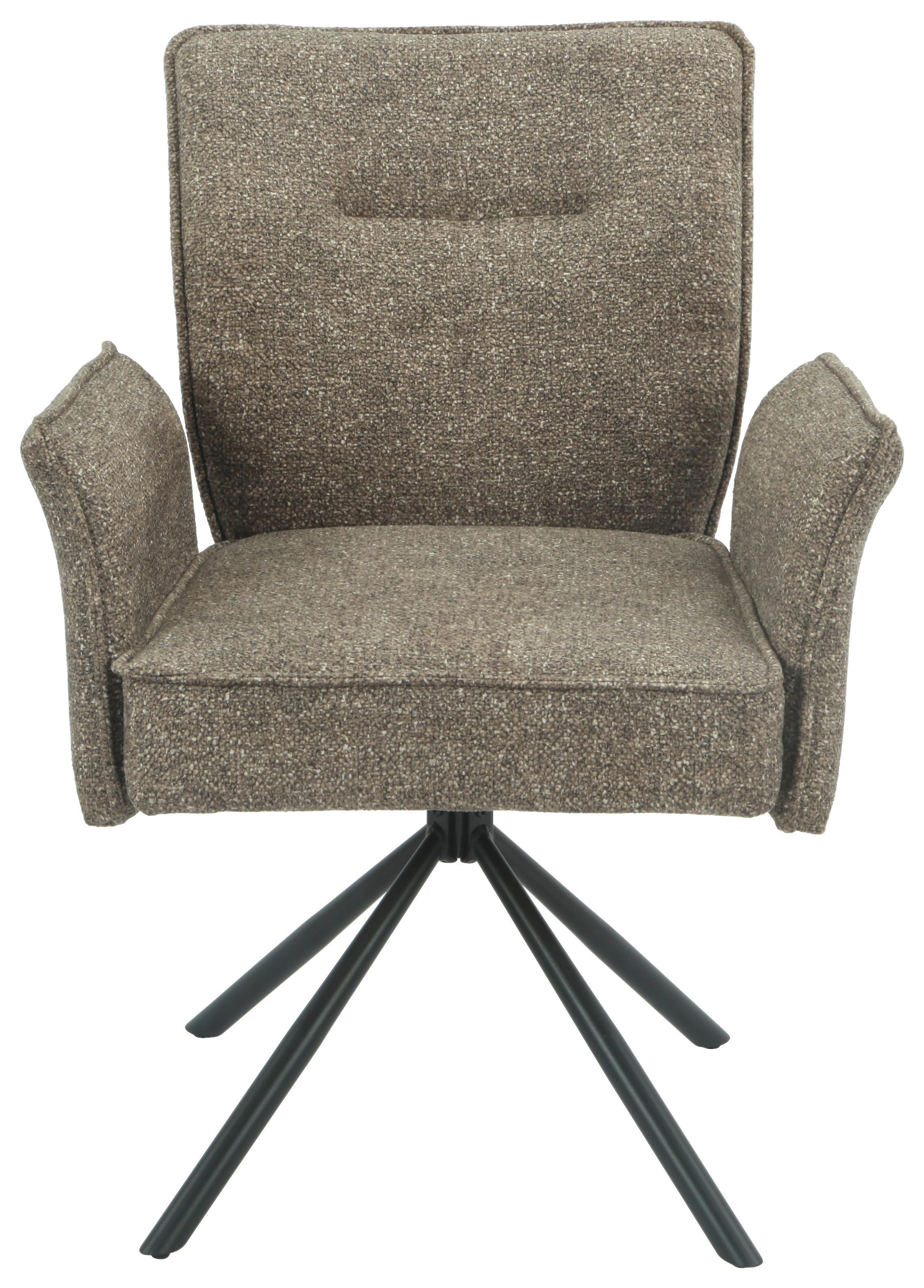 Armlehnstuhl Ellen Giga S Braun - Schwarz/Braun, Modern, Textil/Metall (65.5/90/60cm) - Premium Living