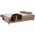 Schlafsofa mit Bettkasten - Hellbraun/Dunkelbraun, MODERN, Kunststoff/Textil (202/80/91cm) - PREMIUM LIVING
