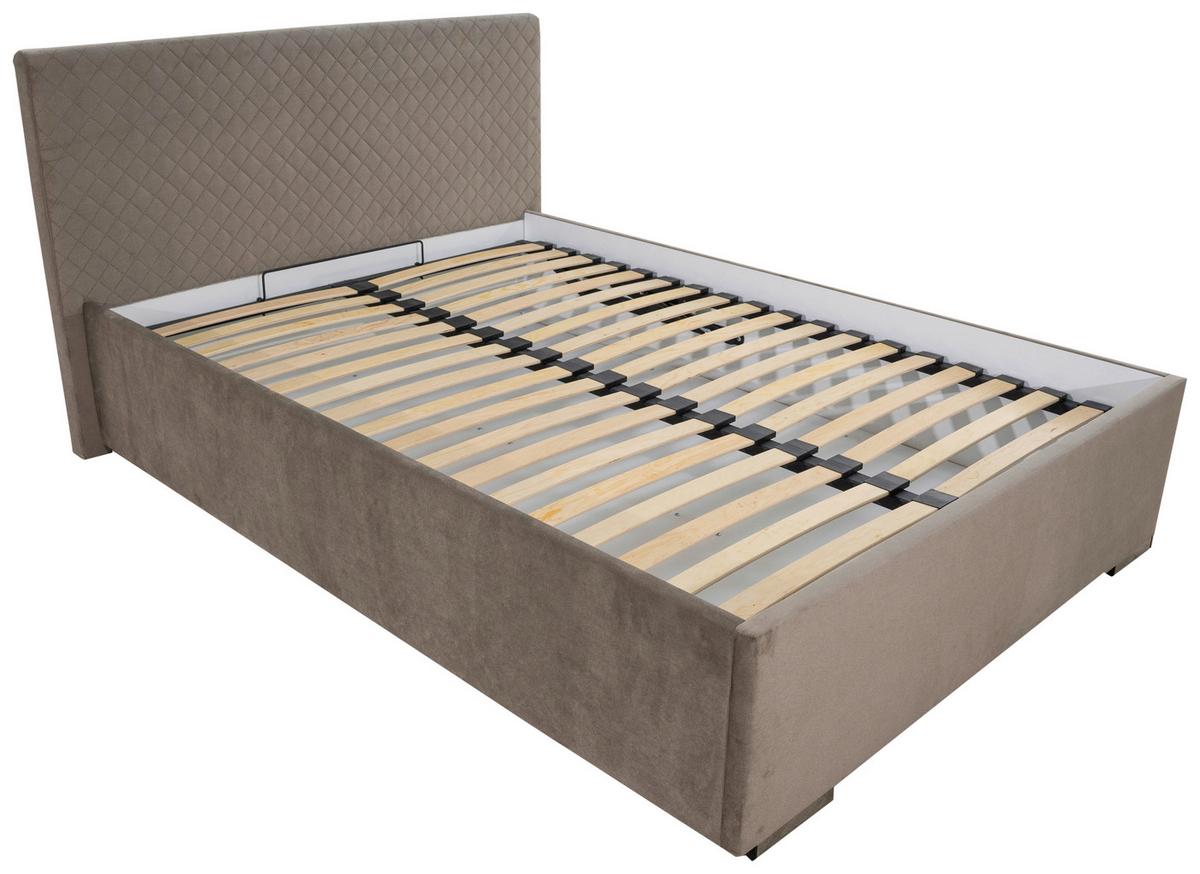 Polsterbett Syntia ca. 120x200 cm Beige - Chromfarben/Beige, MODERN, Holz/Textil (120/200cm) - MID.YOU