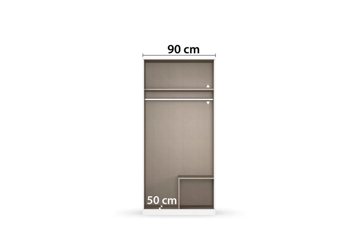 Drehtürenschrank COSTA ca.91x197x54cm Schwarz - Grau, MODERN, Holzwerkstoff (91/197/54cm) - Rauch Möbel