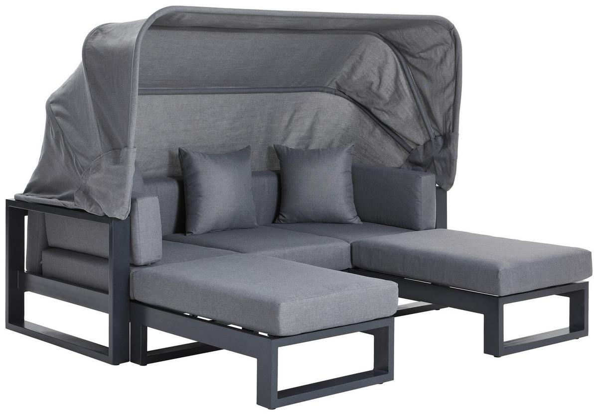 PUF WYPOCZYNKOWY WILLIS MODULS - antracytowy/jasnoszary, Design, metal/tkanina (89/24/60cm) - Mömax