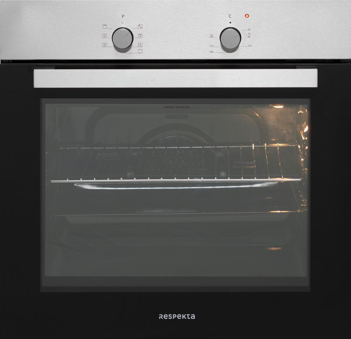 Backofenset ASET1204400 Schwarz/Edelstahlfarben - Edelstahlfarben/Schwarz, Basics, Glas/Metall (59,5/59,5/56,5cm) - Respekta