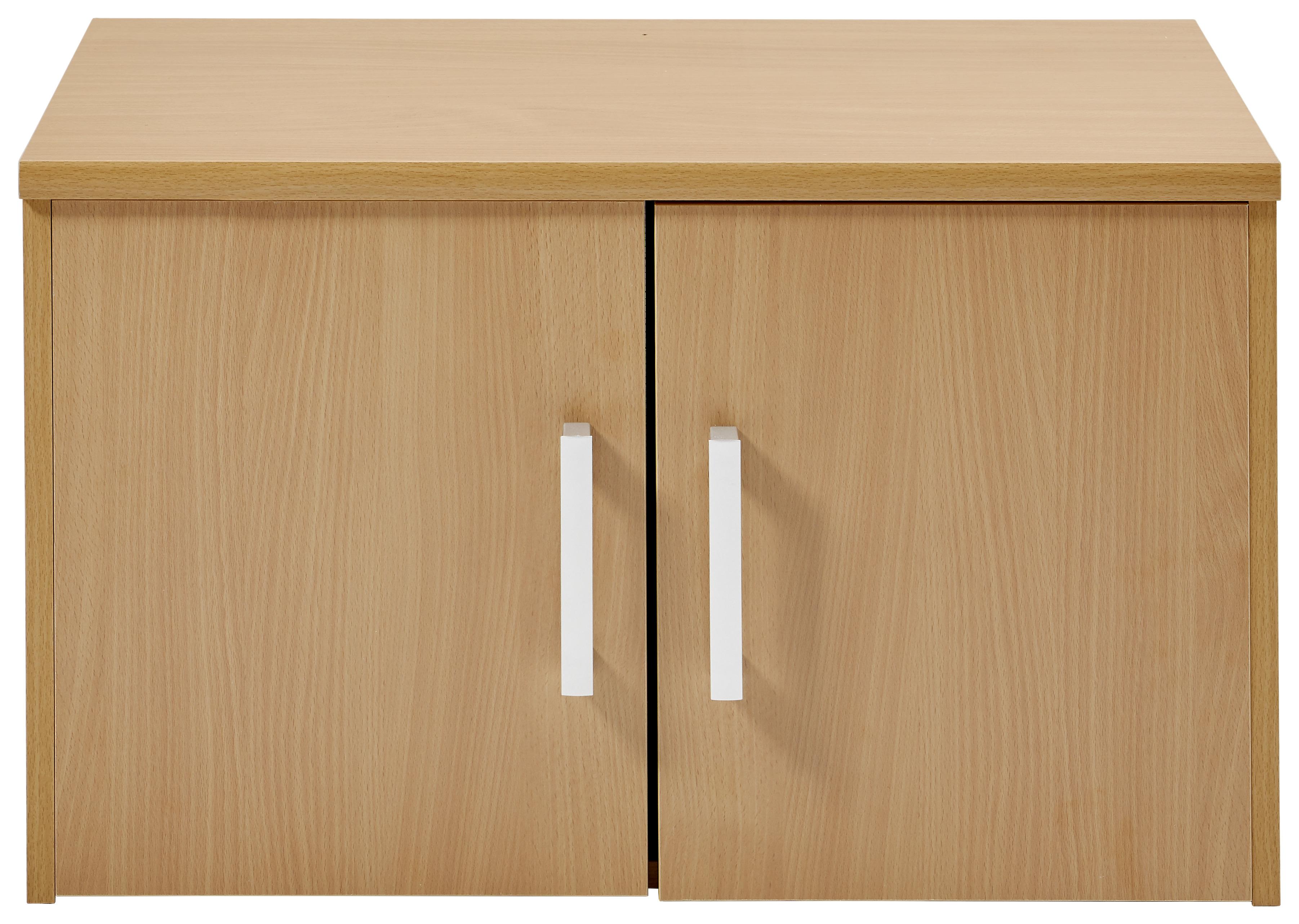 NADSTAWKA NA SZAFĘ EASY - kolor bukowy/kolor srebrny, Basics, materiał drewnopochodny/tworzywo sztuczne (72/43/36cm) - Xora