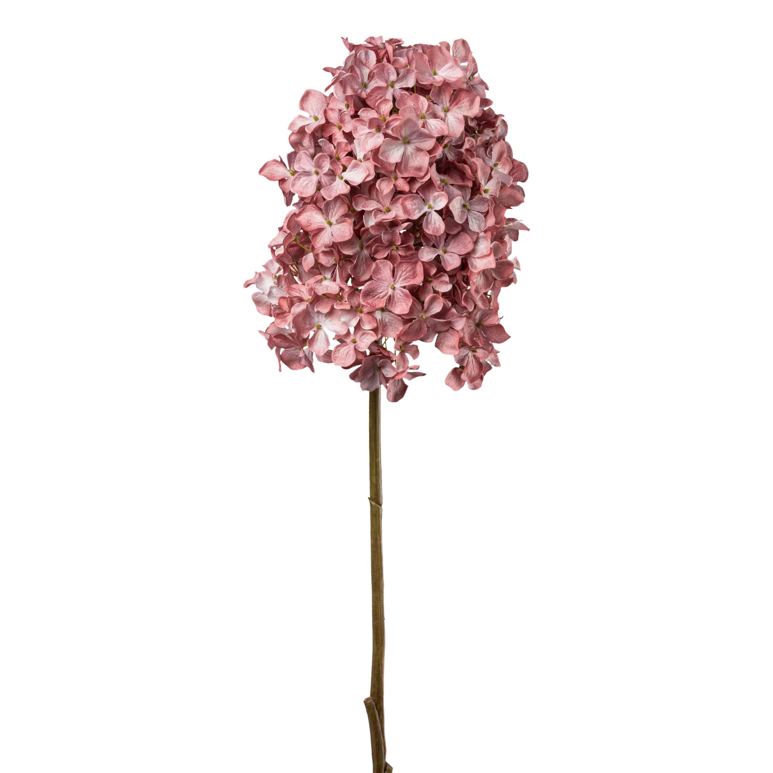 Kunstblume Hortensie I Altrosa - Altrosa/Braun, KONVENTIONELL, Kunststoff (83cm) - Modern Living