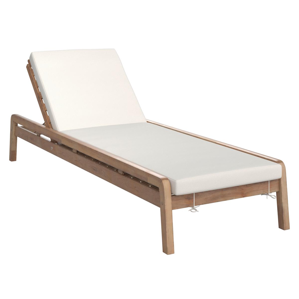 Gartenliege Ella in Naturfarben - Weiss/Naturfarben, Natur, Holz (68/30/200cm) - Mömax