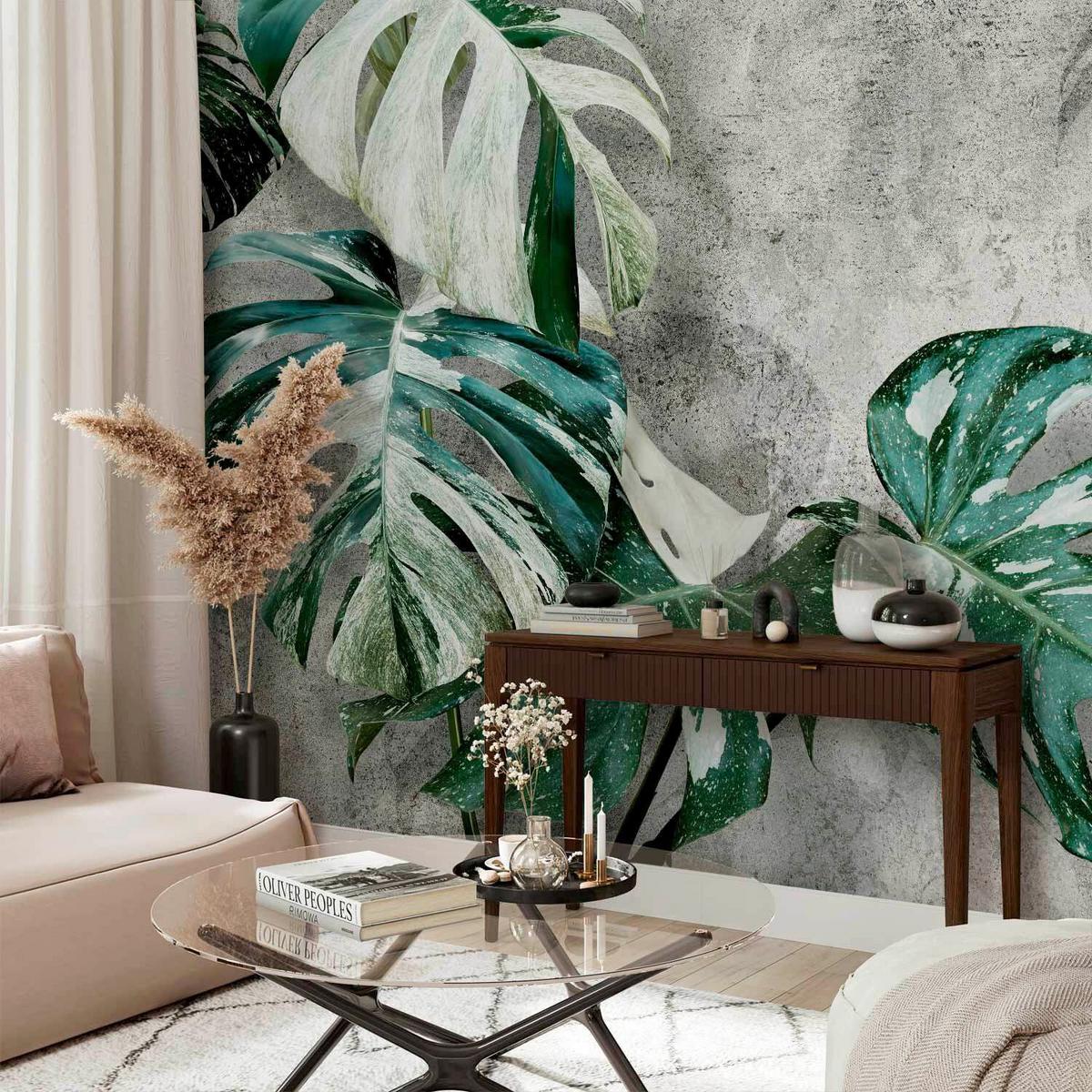 Fototapeta Variegata, 250x175cm - siva/zelena, Trendi, tekstil (250/175cm) - artgeist