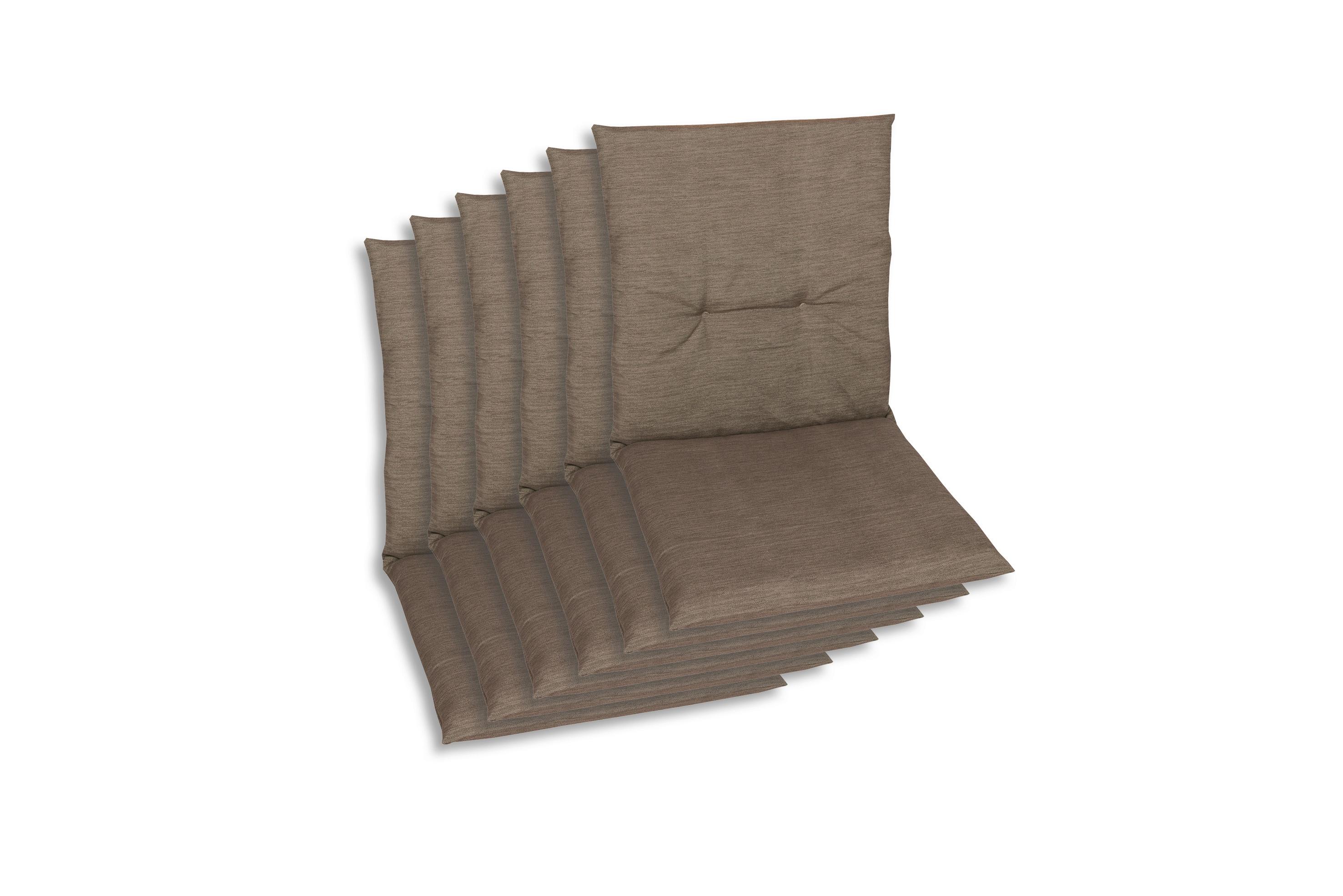 Sesselauflagenset 6-Teilig Taupe - Taupe, Basics, Textil (48/5/98cm)