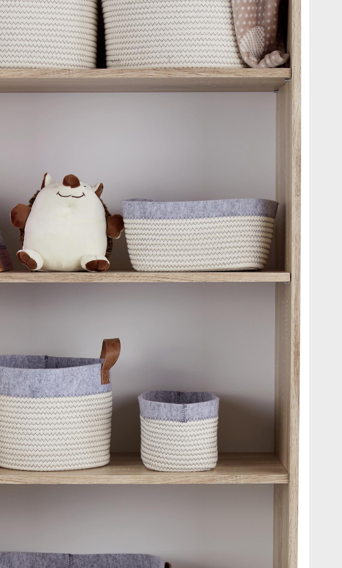 Regal Wiki Baby - bijela/hrast Sonoma, Konvencionalno, drvni materijal/plastika (60/191/33cm) - Bessagi Kids