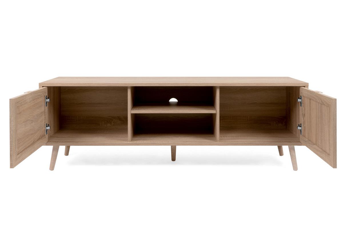 KOMODA NISKA BALI - kolor dębu sonoma, Natur, materiał drewnopochodny (150/52/40cm) - MID.YOU