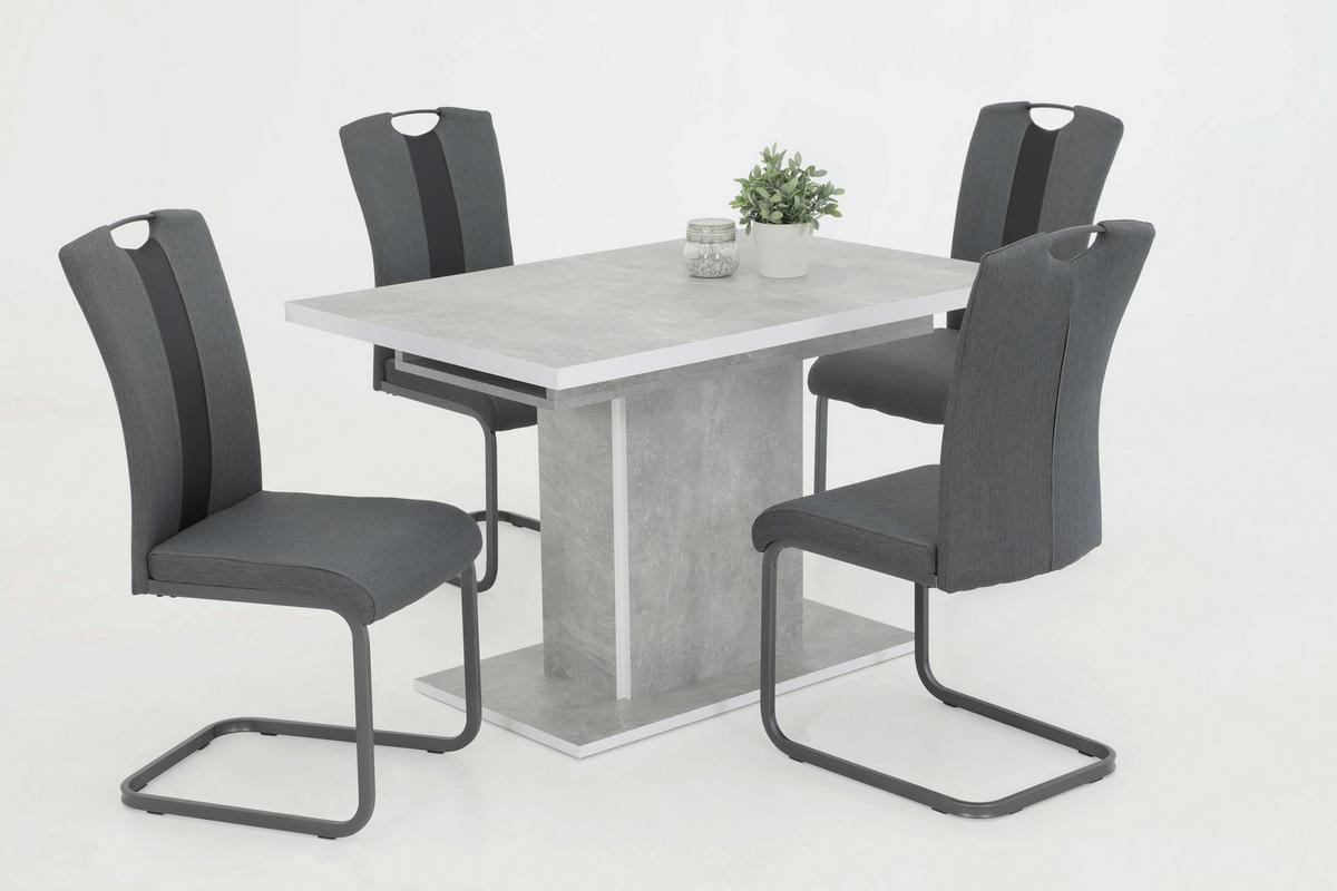 TISCHGRUPPE DONAU I G - Anthrazit/Grau, MODERN, Holzwerkstoff/Textil (120 - 160/76/80cm) - MID.YOU