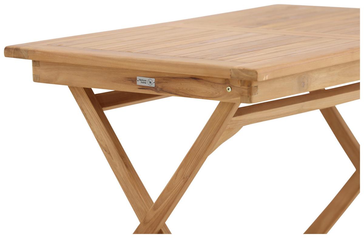 Gartentisch Kenya ca. 120x70x75 cm Teakholz - Teakfarben, KONVENTIONELL, Holz (120/70/75cm) - Gardenson