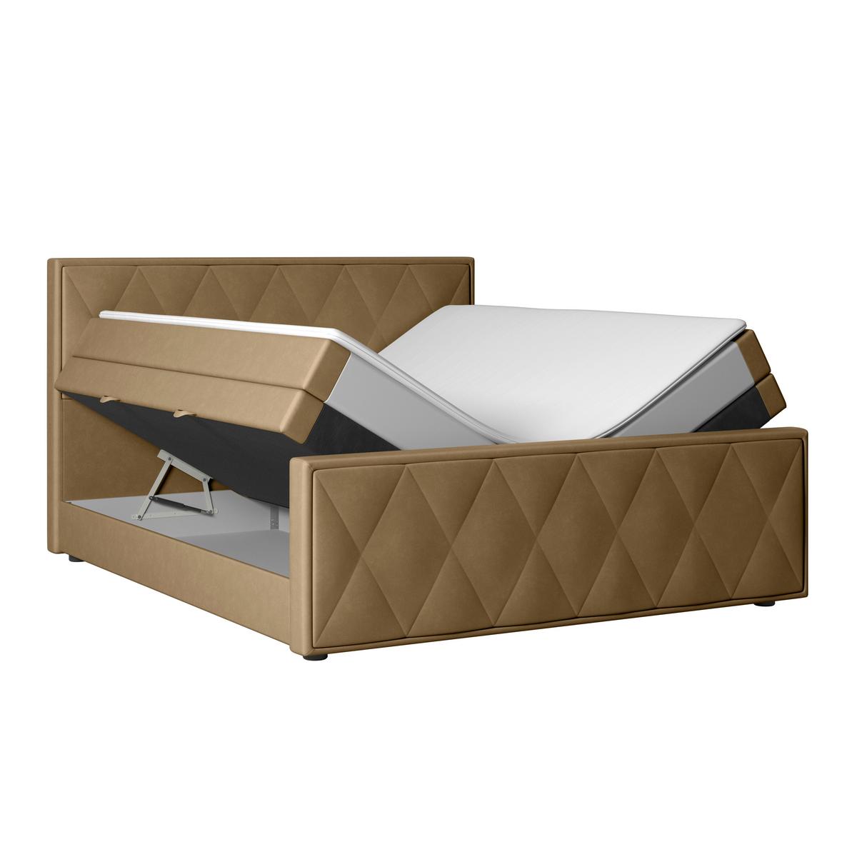 Boxspringbett Porto ca. 180x200 cm Beige - Beige, MODERN, Holz/Kunststoff (180/200cm) - MID.YOU