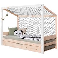 Postelja Soccer, 90x200cm, 2x Letveno Dno, Brez Vzmetnice - bela/naravne barve, Moderno, les (90/200cm) - MID.YOU