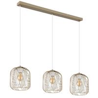 HÄNGELEUCHTE 15965-3H DICHTI - Sandfarben/Weiss, Basics, Kunststoff/Metall (84/18/150cm) - Globo