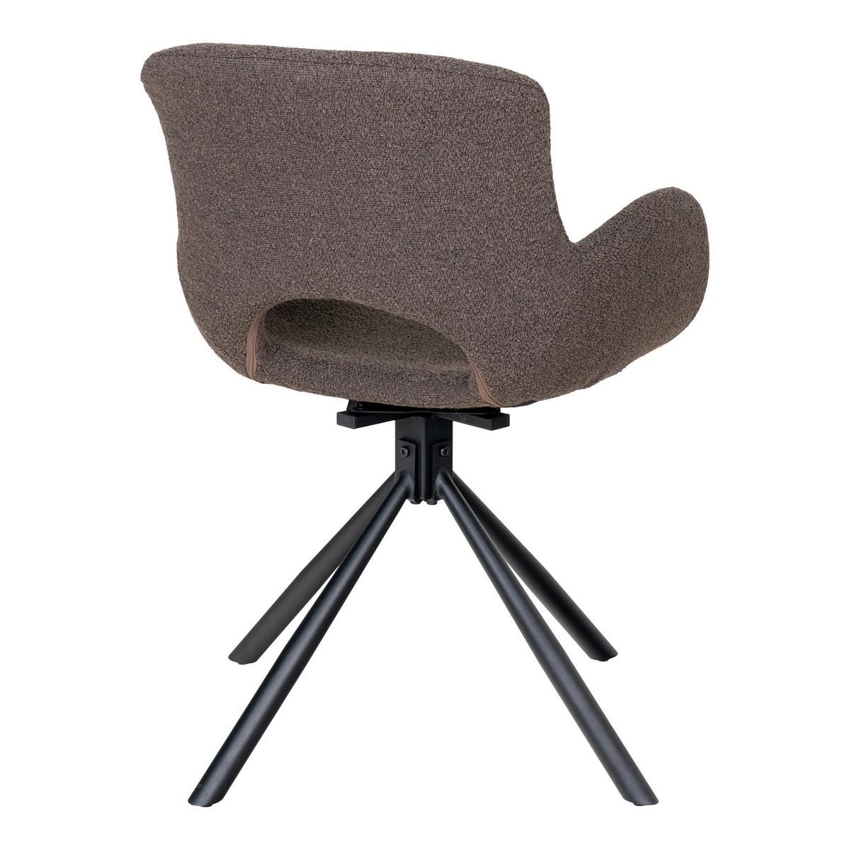 Armlehnstuhl-Set Amorim 2er-Set Graubraun - Graubraun/Schwarz, MODERN, Textil/Metall (59/82/58cm) - MID.YOU