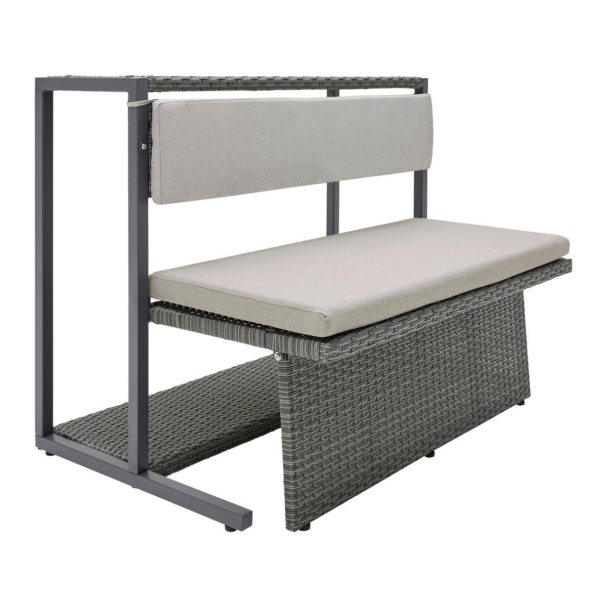 Balkonski Set Mario - siva/svijetlo siva, Moderno, tekstil/metal (110/86,5/80cm) - Bessagi Garden