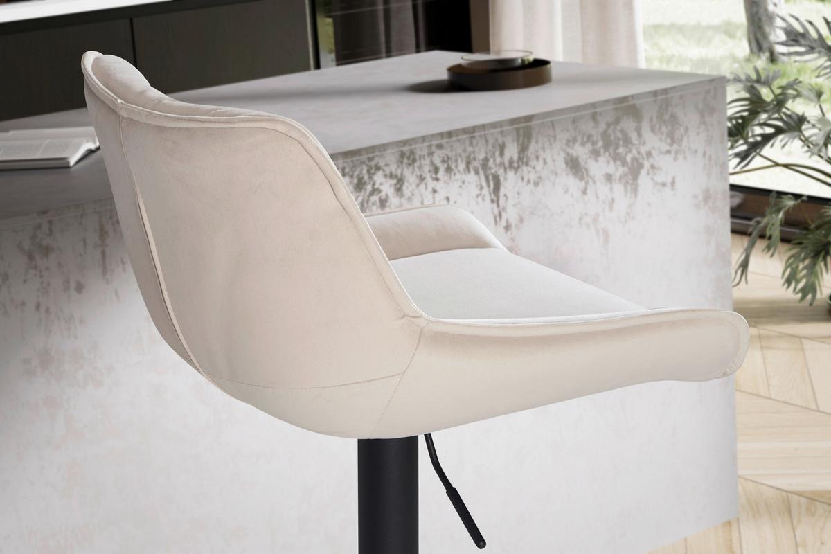 BARHOCKER WL7.004 - Beige/Schwarz, Design, Textil/Metall (45/106/55cm) - MID.YOU