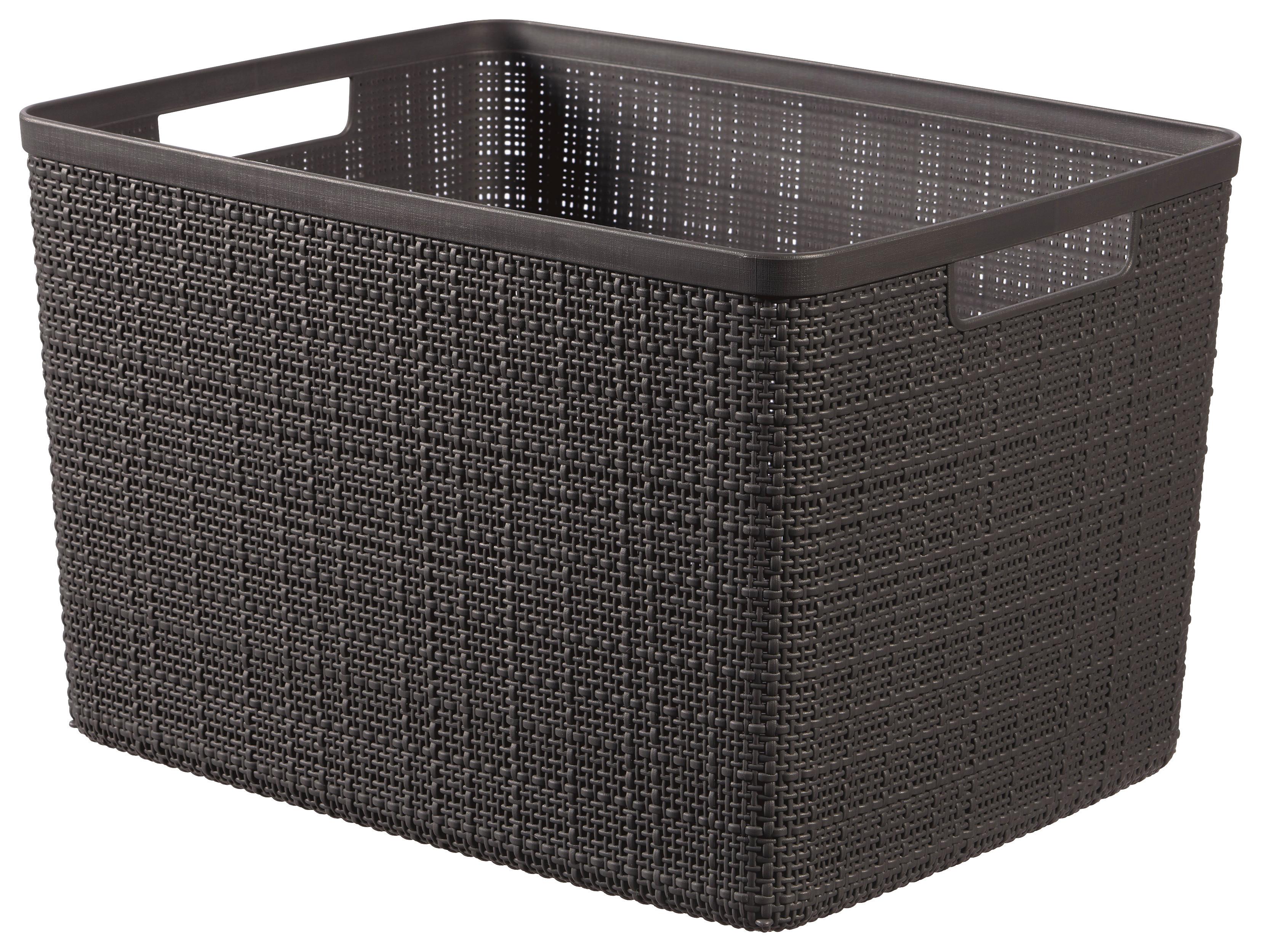 Tárolókosár Jute - sötétszürke, műanyag (36/23/28cm) - Curver