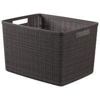 Tárolókosár Jute - sötétszürke, műanyag (36/23/28cm) - Curver
