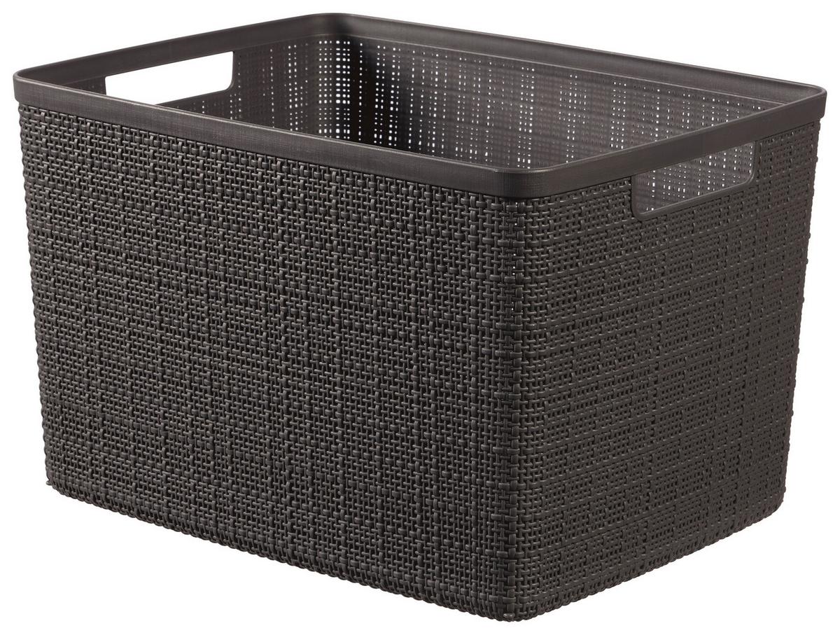 Tárolókosár Jute - sötétszürke, műanyag (36/23/28cm) - Curver