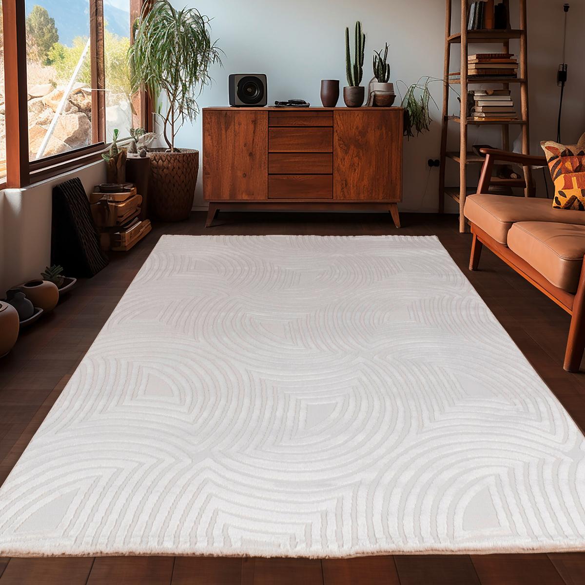 Tkana Preproga Sahara, Krem Barva, 80x150cm - krem barve, Design, tekstil (80/150cm) - Novel