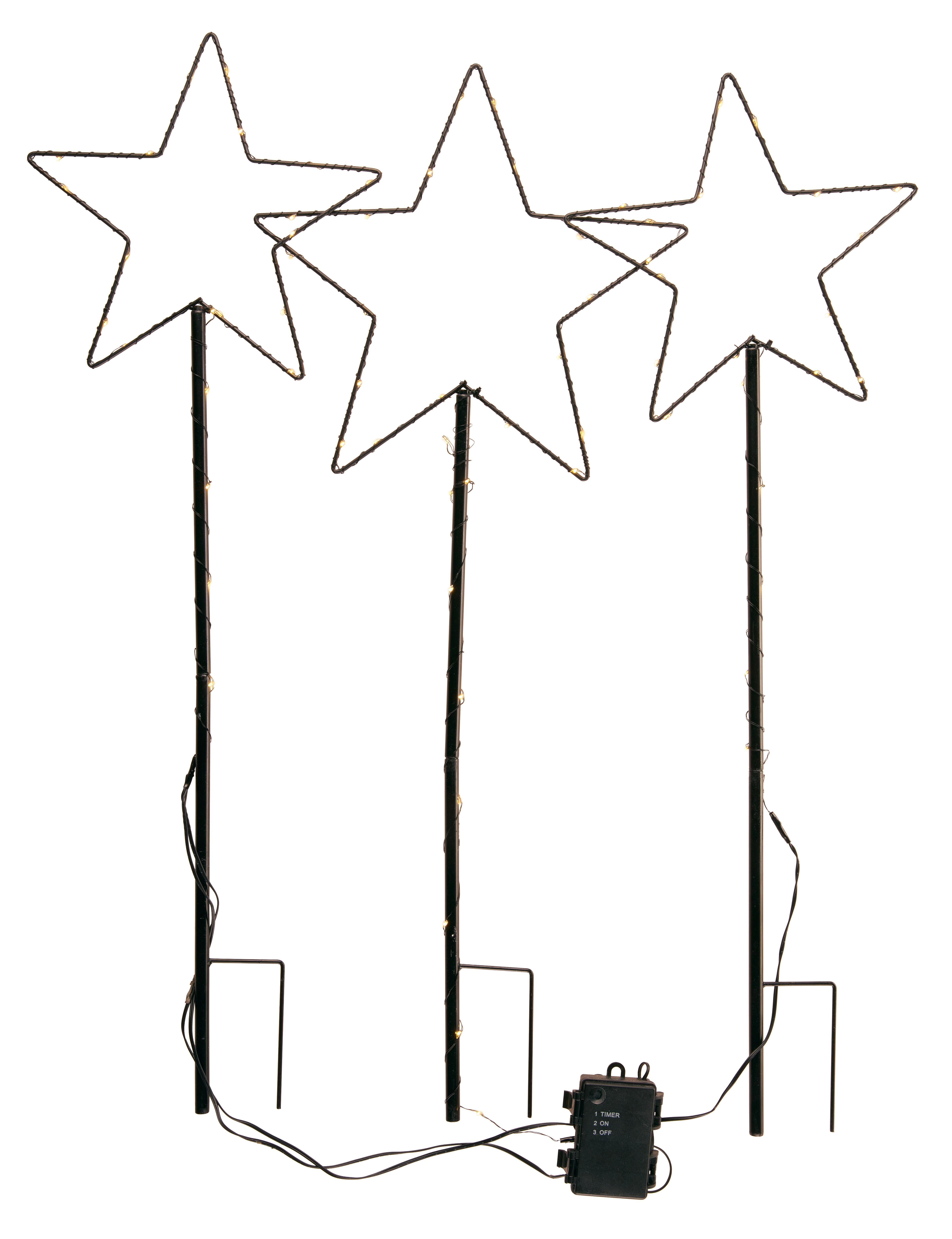 Led-díszlámpa Leonore - fekete, fém (25/75cm) - Premium Living