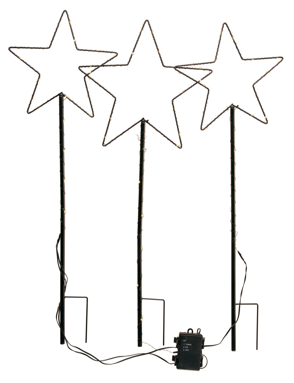 Led-díszlámpa Leonore - fekete, fém (25/75cm) - Premium Living