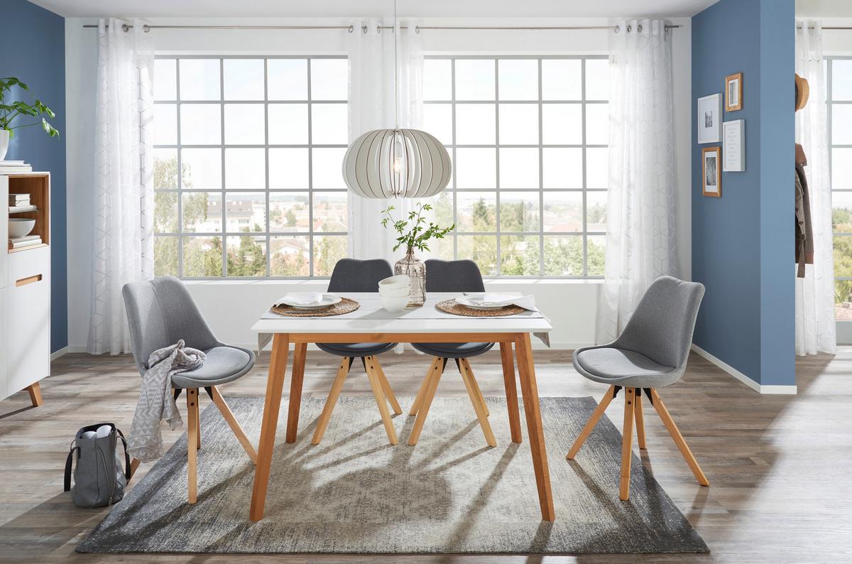 STÓŁ DO JADALNI VINKO -TOP- - kolor dębowy/biały, Design, materiał drewnopochodny/drewno (120/80/75cm) - Livetastic