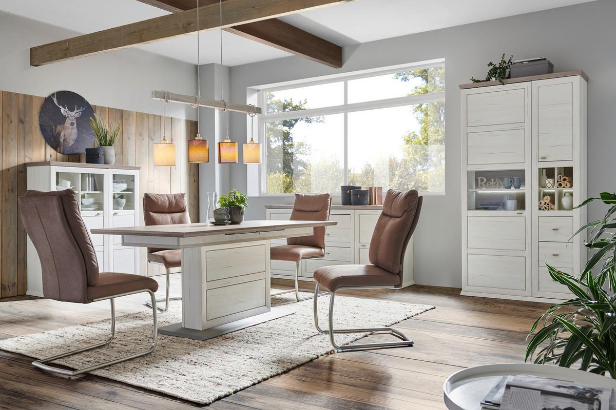 STÓŁ DO JADALNI CAMRON   -HOM IN- - biały/szary, Lifestyle, materiał drewnopochodny (160-200/90/76,2cm) - Hom`in