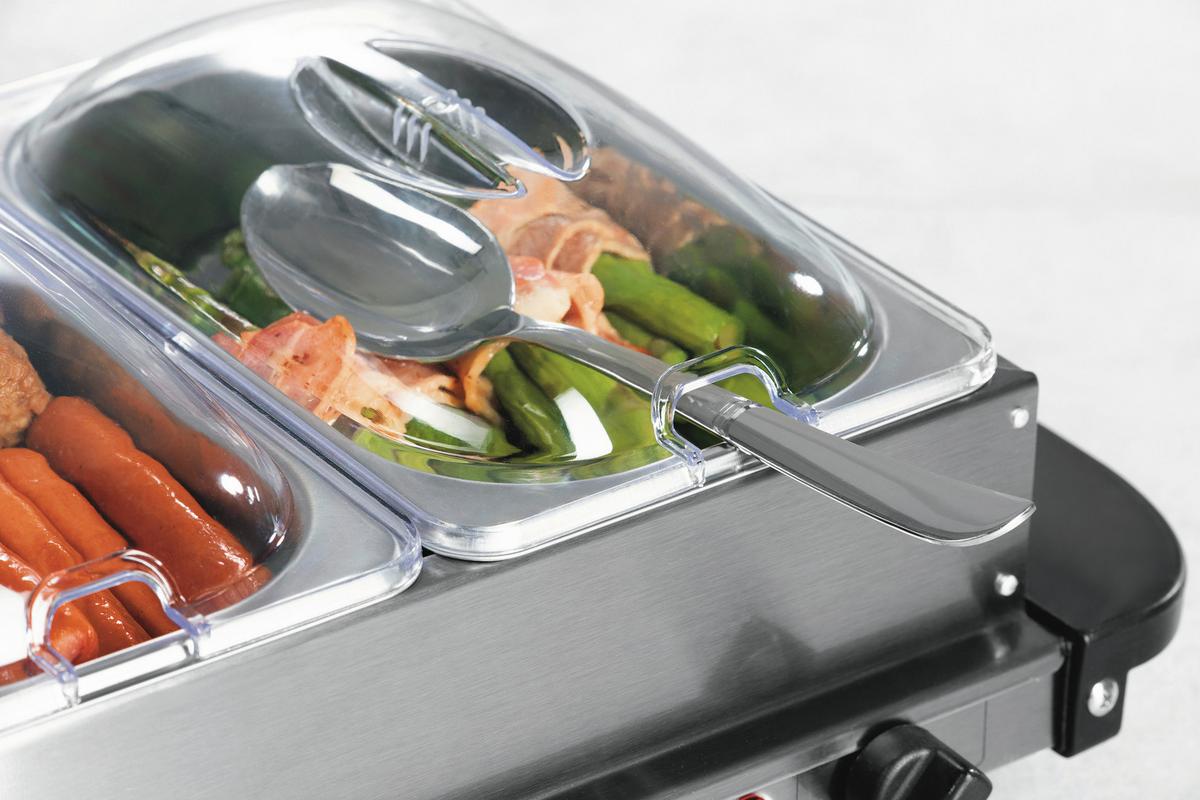 CHAFING-DISH 16442 - Silberfarben/Schwarz, Basics, Kunststoff/Metall (54,6/14,7/27,8cm) - GOURMETMAXX