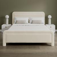 Polsterbett Xirelia Elfenbein ca. 160x200 cm - Elfenbein/Eichefarben, MODERN, Holz/Textil (160/200cm) - Bessagi Home