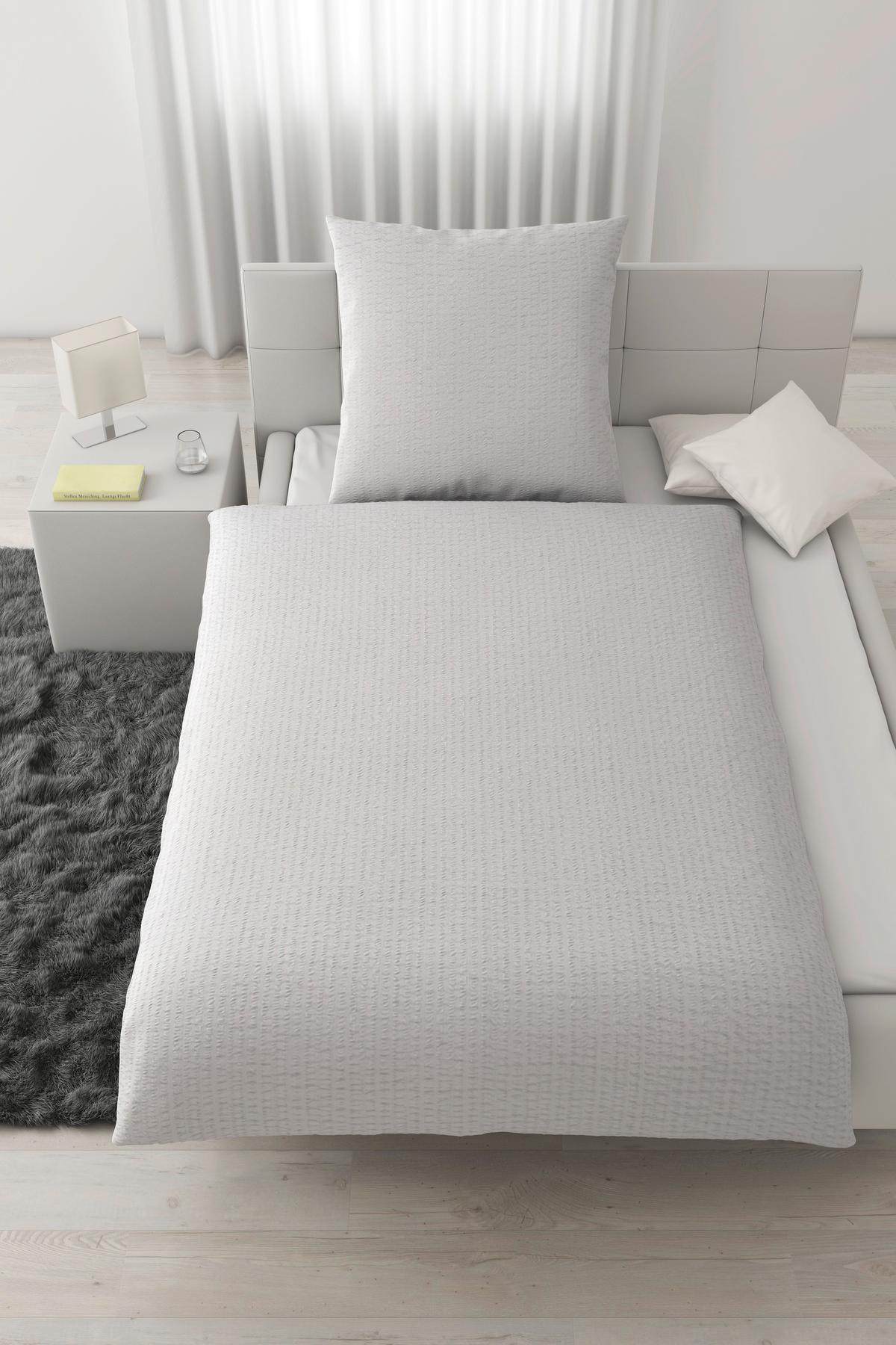 Bettwäsche Gisela Hellgrau ca. 135x200cm - Hellgrau, Textil (135/200cm) - Modern Living