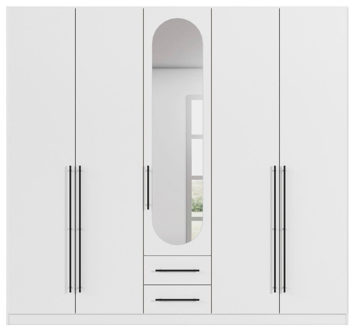 Dulap cu uși rotative VELORA - alb, Konventionell, material pe bază de lemn (226/210/54cm) - Mömax