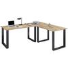 ECKSCHREIBTISCH LONA - Honigeiche/Silberfarben, Design, Holzwerkstoff/Metall (160/160/76cm) - MID.YOU