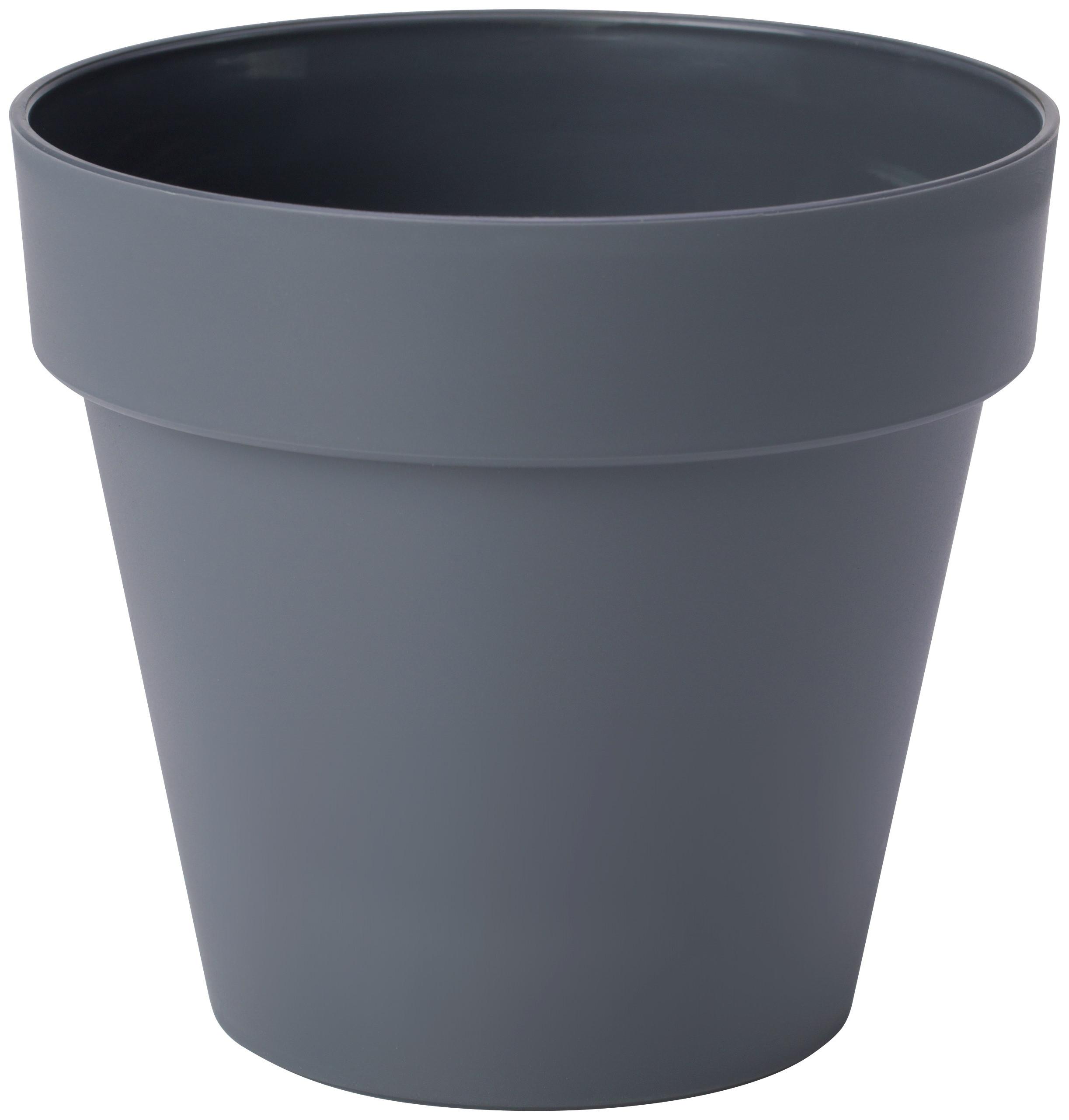 Übertopf Icona Soft Mat 16 Anthrazit Ø ca. 16cm - Anthrazit, KONVENTIONELL, Kunststoff (16/14,3cm) - Mömax