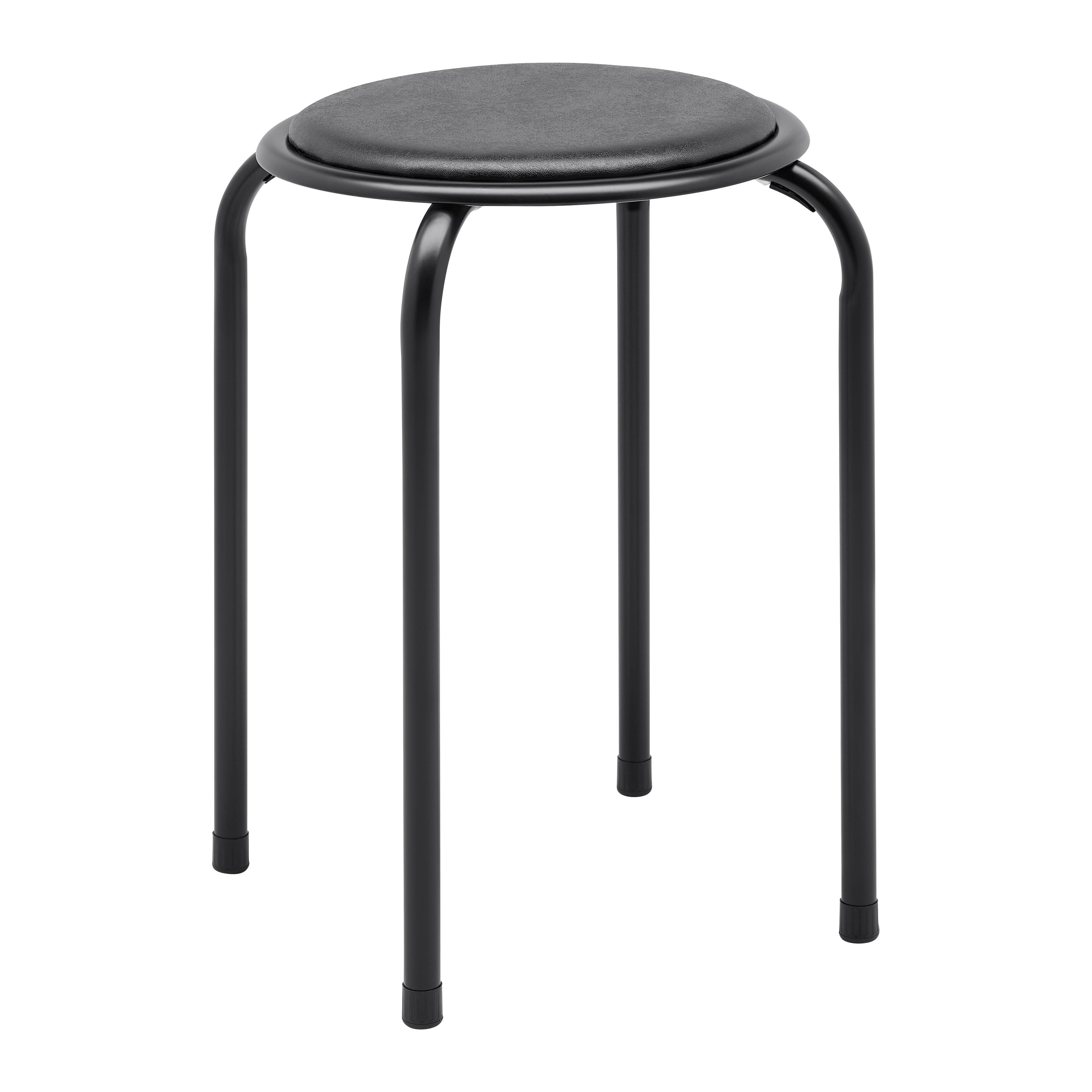 Stapelhocker Raki I Schwarz - Schwarz, KONVENTIONELL, Holzwerkstoff/Textil (30/45cm) - Mömax