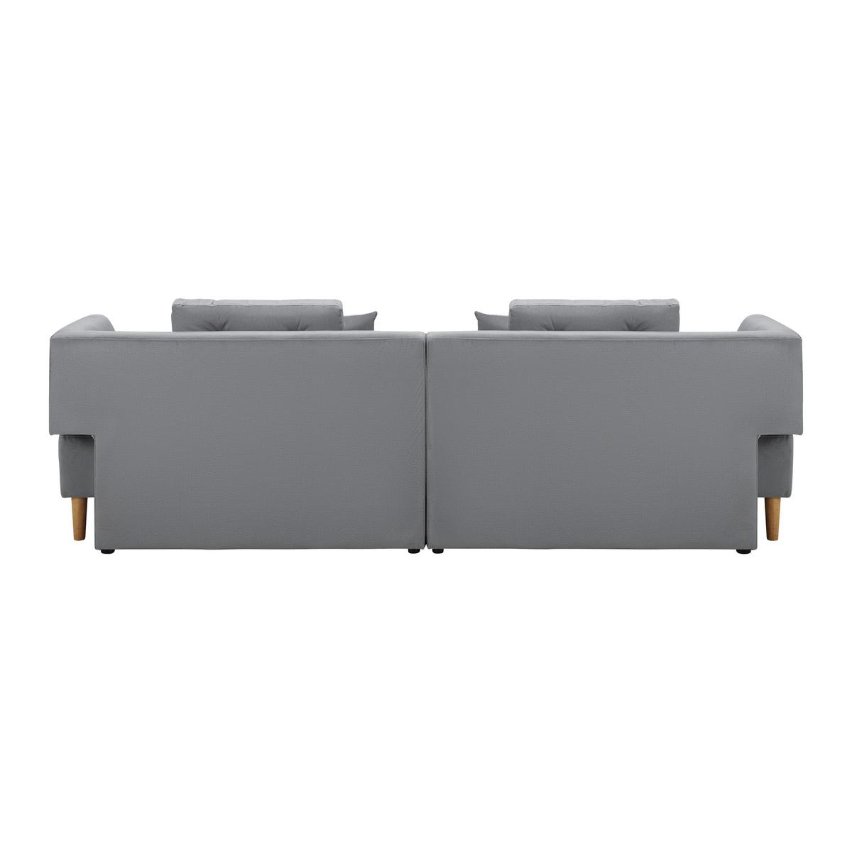 Wohnlandschaft Eliza Hellgrau Samt - Hellgrau/Schwarz, MODERN, Holz/Kunststoff (260/75/210cm) - Bessagi Home