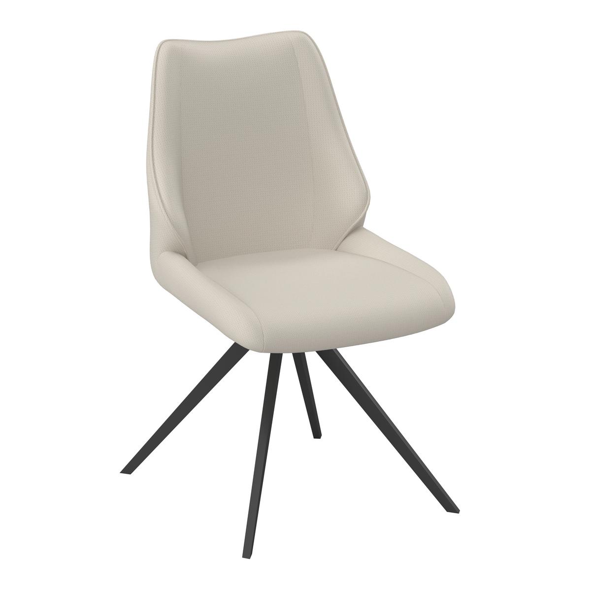Stuhl Milana Hellgrau Webstoff Drehbar Gepolstert - Hellgrau/Schwarz, MODERN, Holz/Textil (54/93/59cm) - Bessagi Home