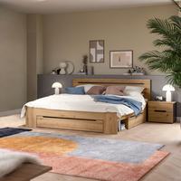 Schlafzimmer CANU 3-teilig Grau, Eiche Artisan - Eiche Artisan/Grau, MODERN, Holzwerkstoff (284/87/205cm) - MID.YOU