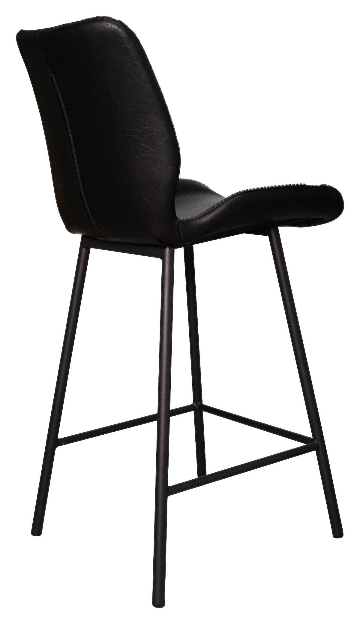 Barhocker-Set Barron 2er-Set ca. 47x99 cm Schwarz - Schwarz, KONVENTIONELL, Kunststoff/Textil (47/99/55cm) - MID.YOU