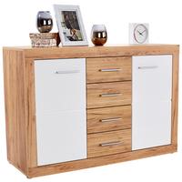 Komoda Malta Myk12 - barve kroma/barve hrasta, Moderno, umetna masa/leseni material (137,5/86/39,9cm) - Mömax