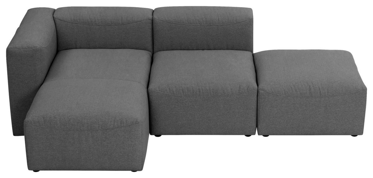 Ecksofa Lena in Anthrazit Flachgewebe - Anthrazit, Design, Kunststoff/Textil (160/250cm) - Max Winzer