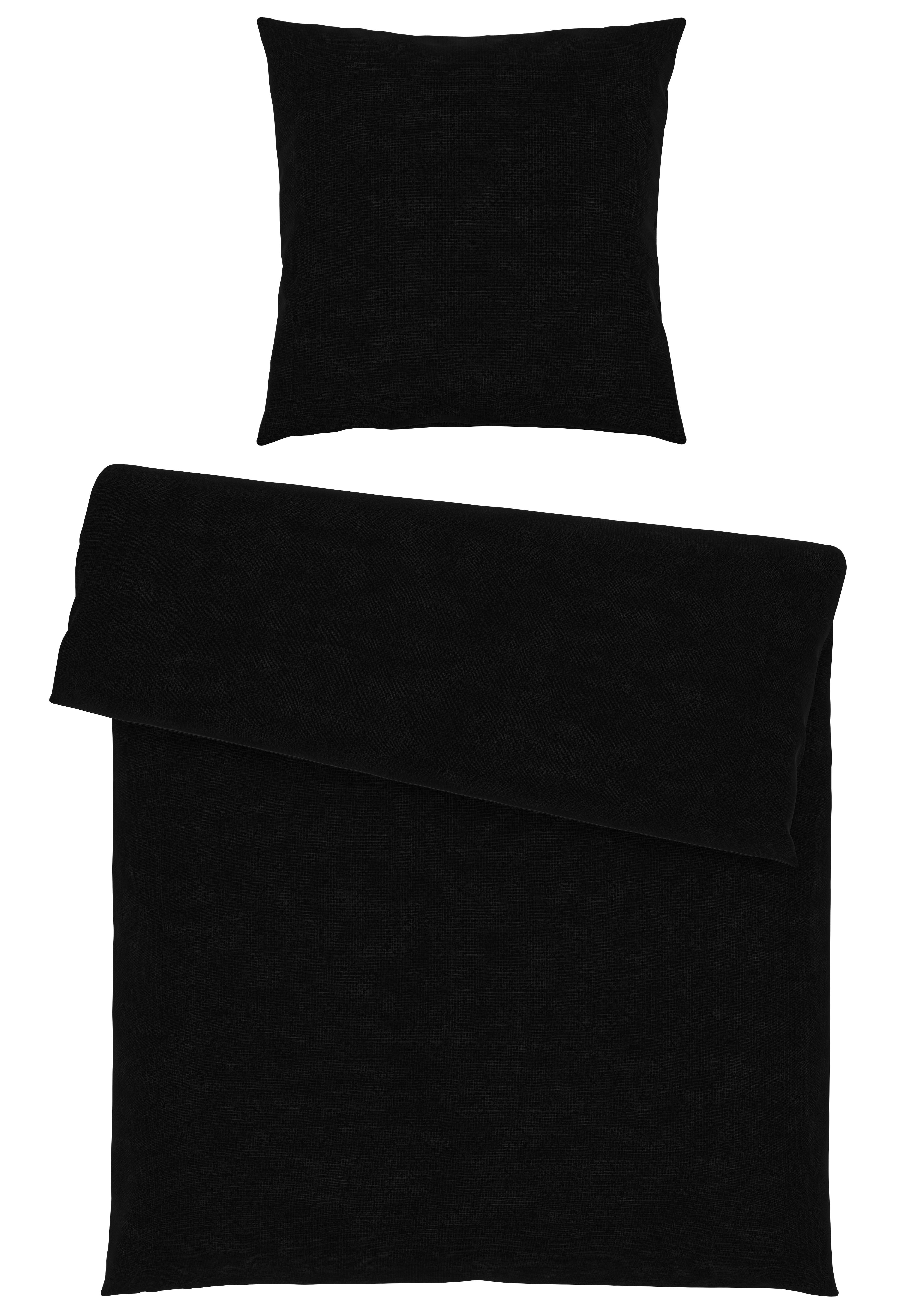 Bettwäsche Iris in Schwarz ca. 135x200cm - Schwarz, MODERN, Textil (135/200cm) - Modern Living