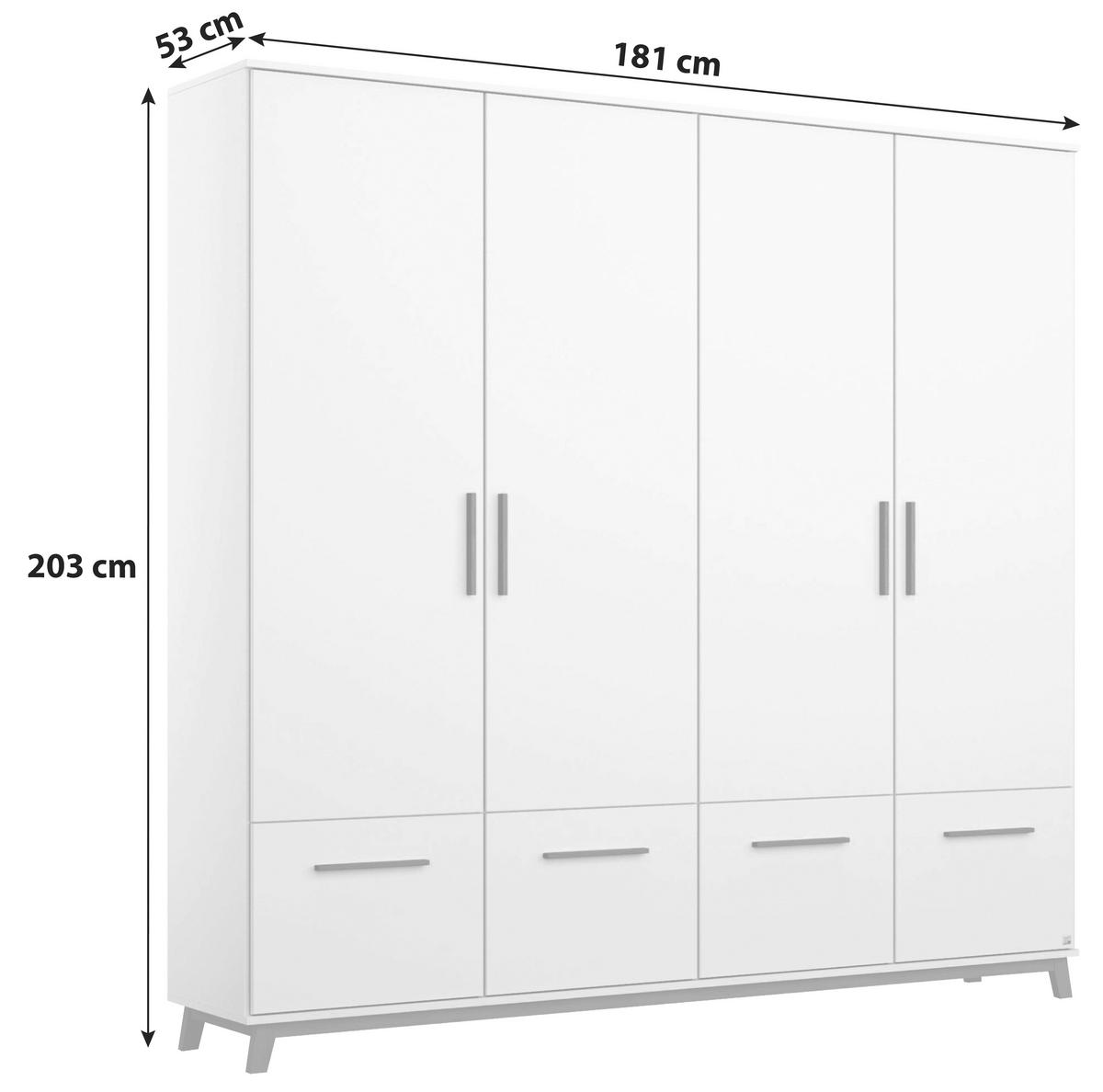 DULAP USI ROTATIVE CARLSSON - alb, Basics, material pe bază de lemn (181/203/53cm) - Modern Living