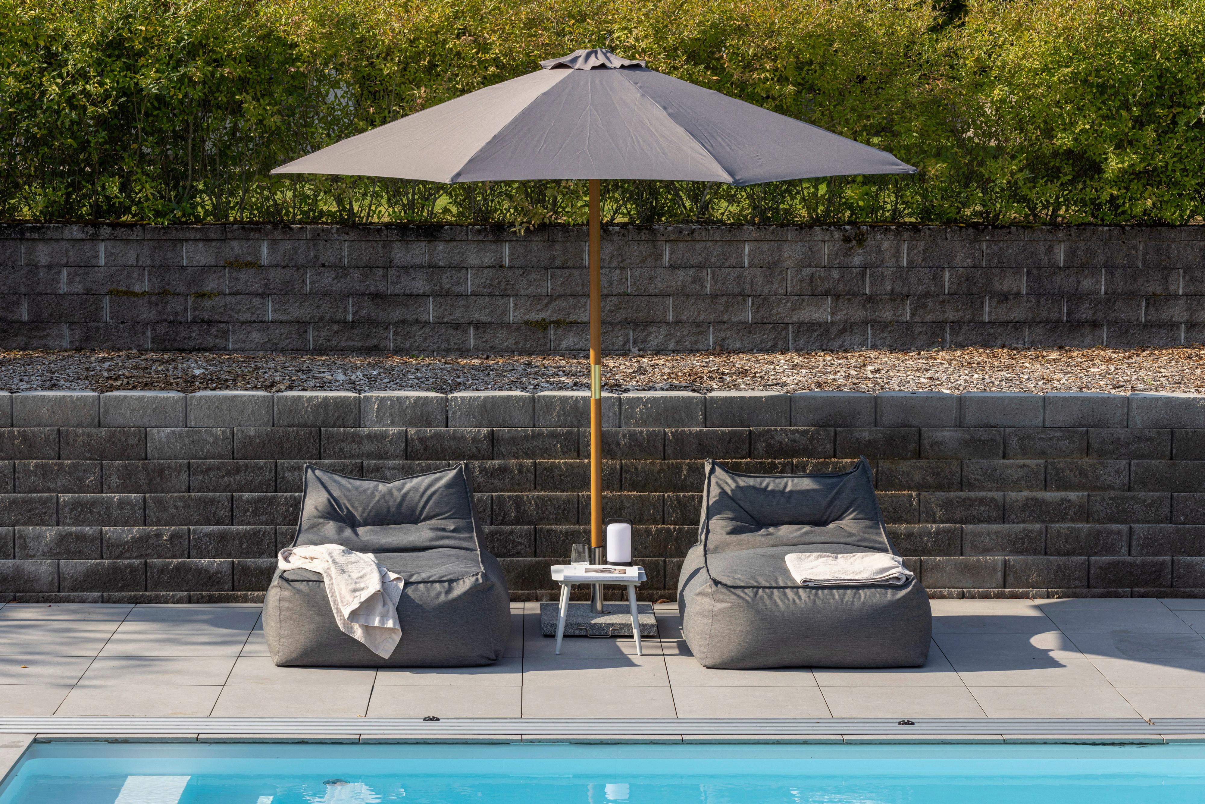 SONNENSCHIRM IXOS - Grau, KONVENTIONELL, Holz/Textil (300/244cm) - Gardenson