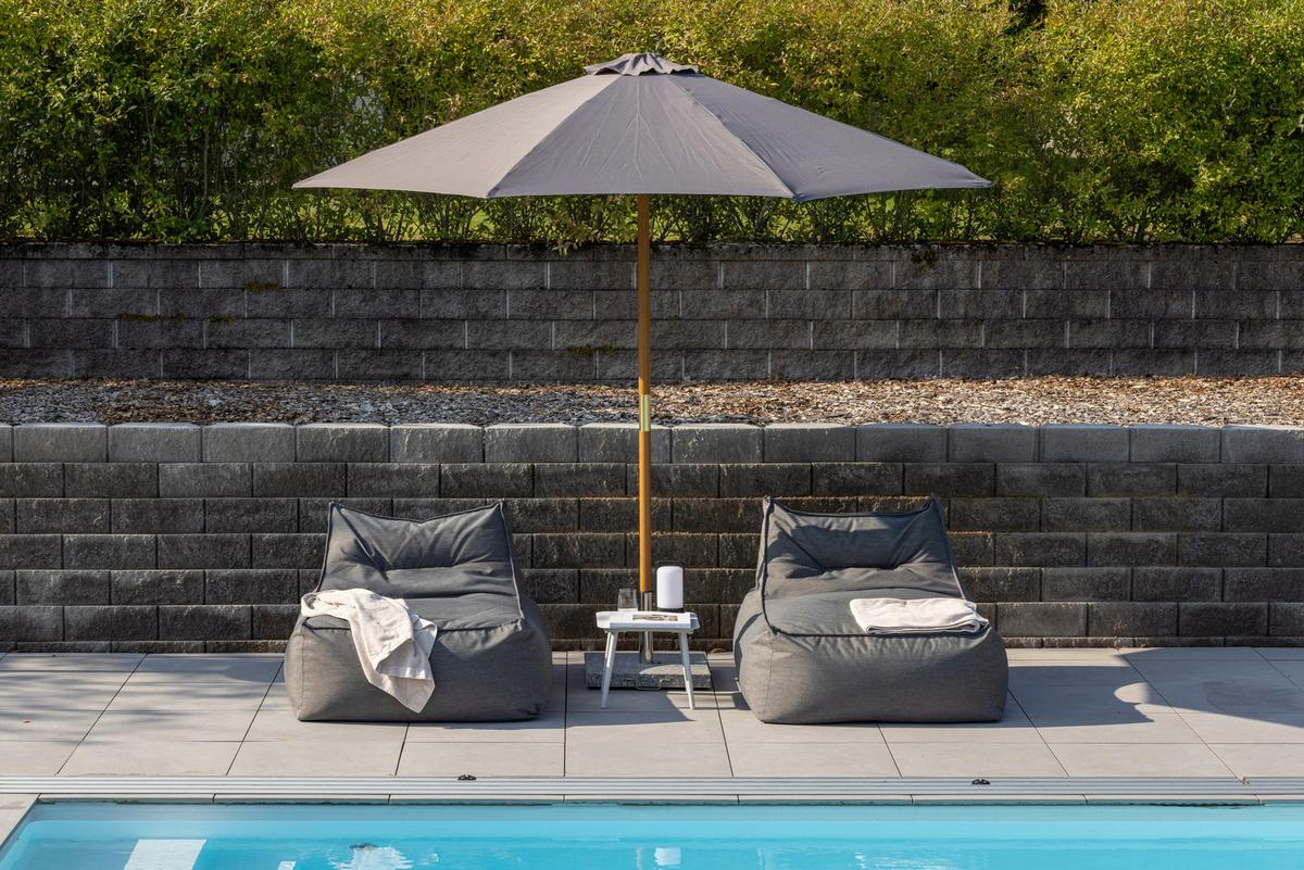 SONNENSCHIRM IXOS - Grau, KONVENTIONELL, Holz/Textil (300/244cm) - Gardenson