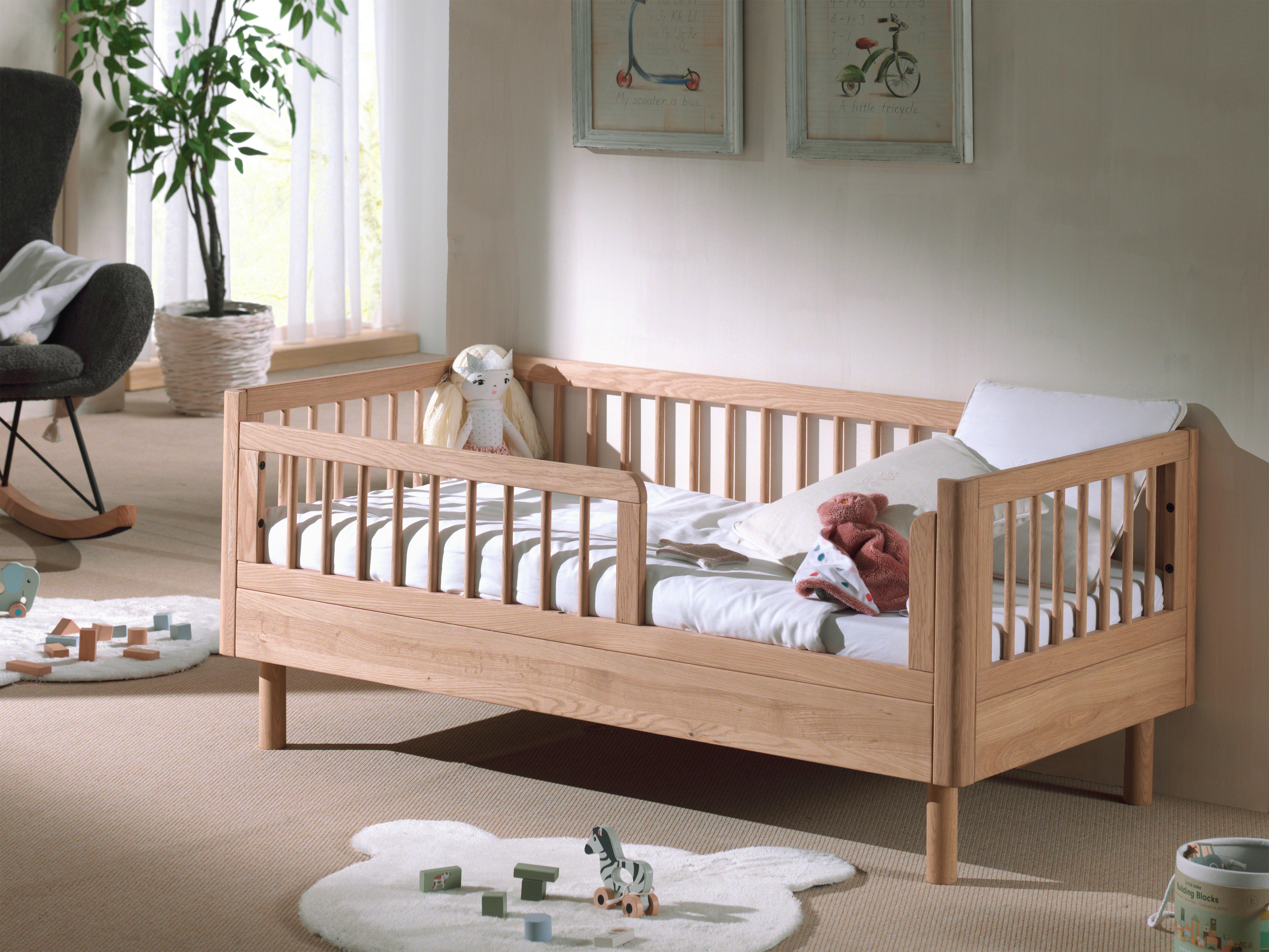 Kinder-/Juniorbett FORREST Eichefarben ca. 70x140 cm - Eichefarben/Naturfarben, MODERN, Holz (70/140cm) - Vipack